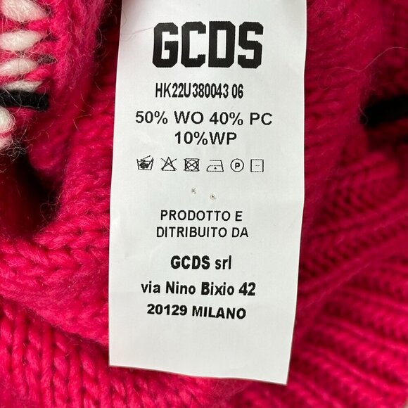 GCDS Red Distressed Hello Kitty Wool Alpaca Blend Sweater - Picture 11 of 12